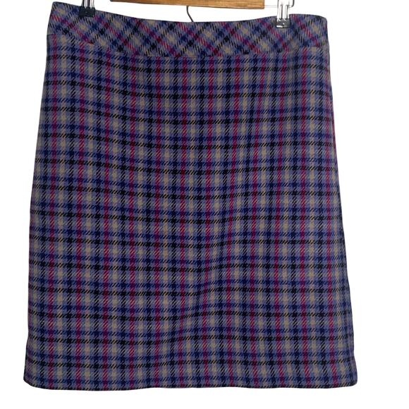 Talbots Skirt Women's Size 10 Wool Blend Scottish Tartan Lined Colorful Back Zip - Picture 1 of 7